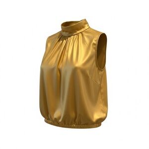 D&G Yellow Sleeveless Silk Blouse